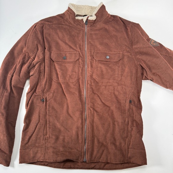 KUHL Diskord Insulated Corduroy Jacket Mens Large Red Berber Fleece Never Worn